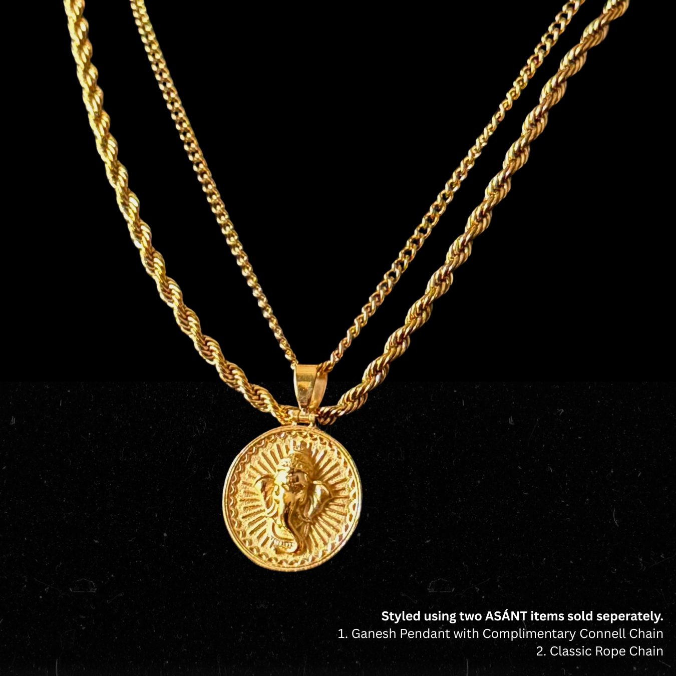 Remover of Obstacles, Ganesh Pendent - Gold