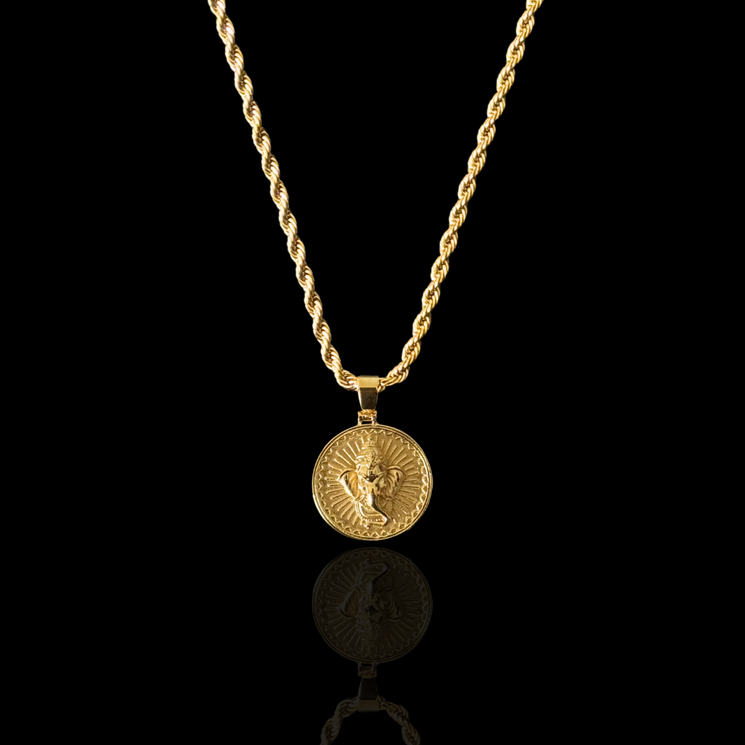 Remover of Obstacles, Ganesh Pendent - Gold