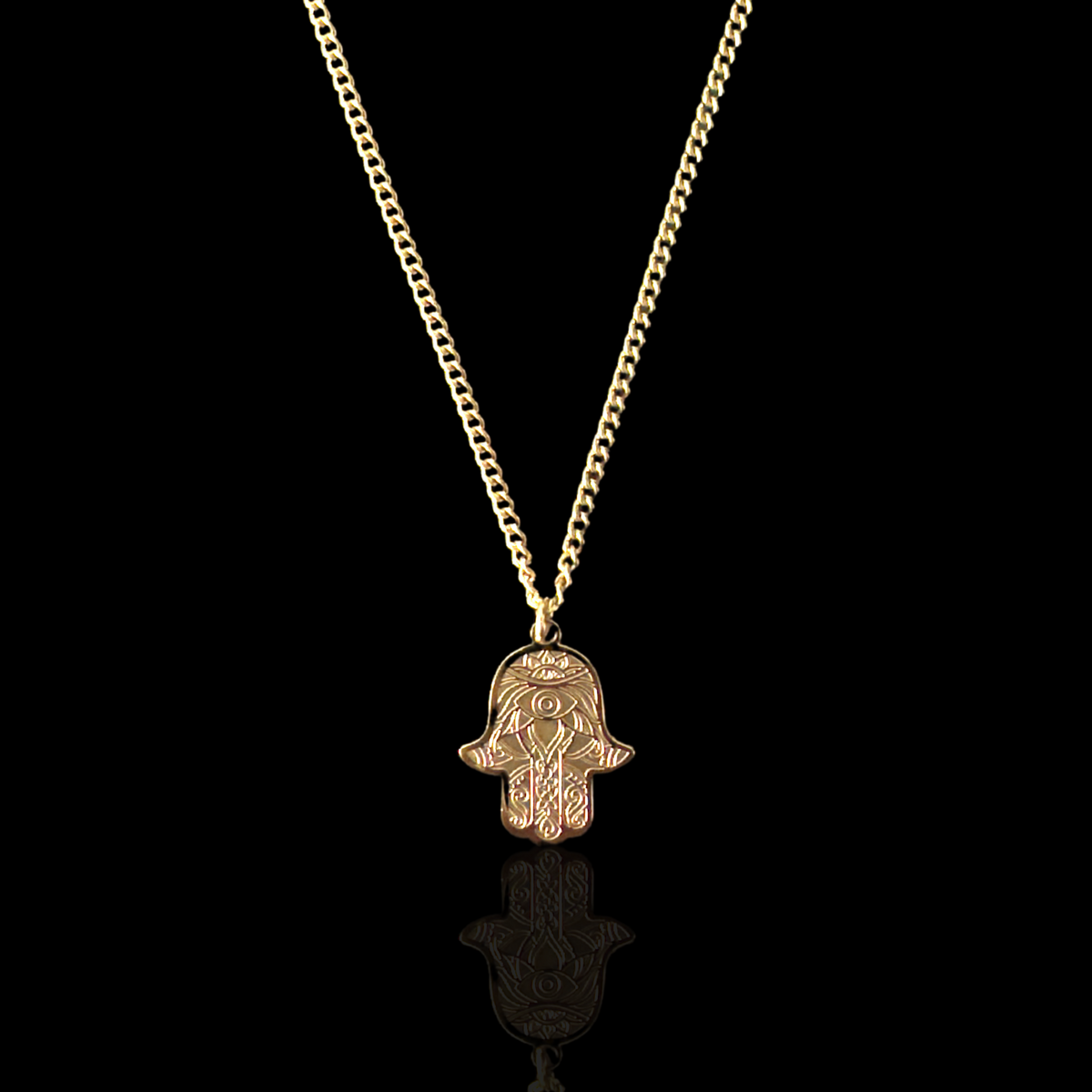 Hamsa Protection Pendant - Gold