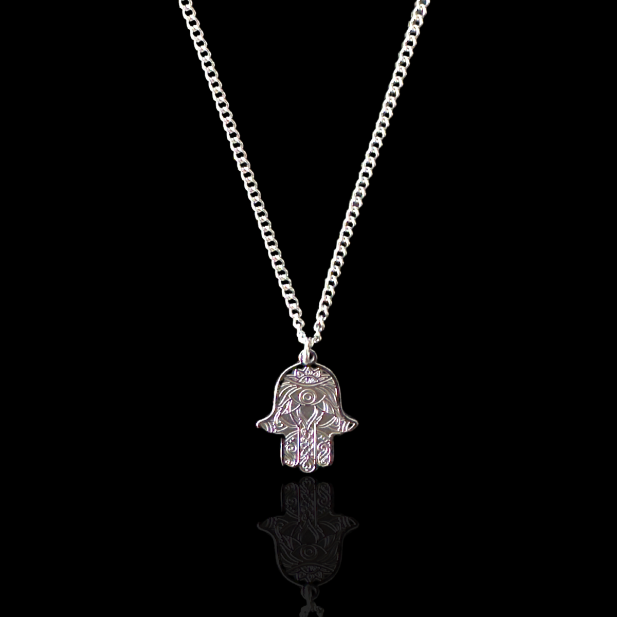 Hamsa Protection Pendant - Silver