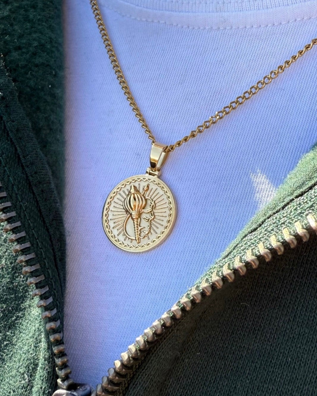 Hanuman Gada Pendant - Gold
