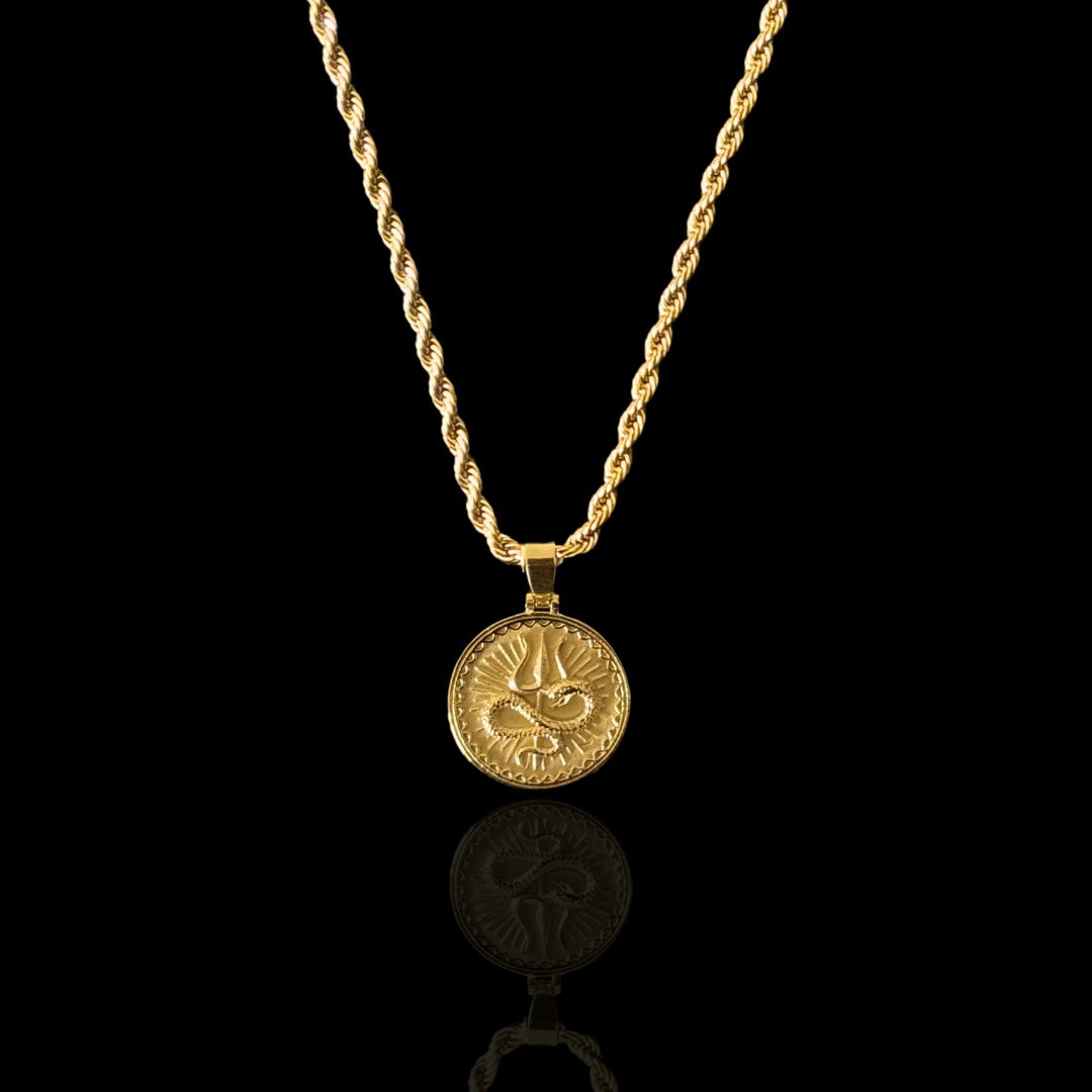 Shiv Trishul: Serpent Edition Pendant - Gold