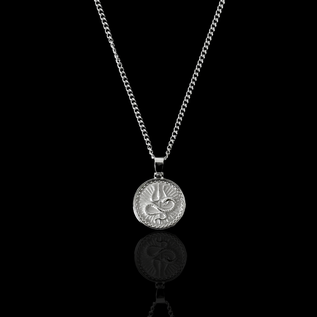 Shiv Trishul: Serpent Edition Pendant - Silver