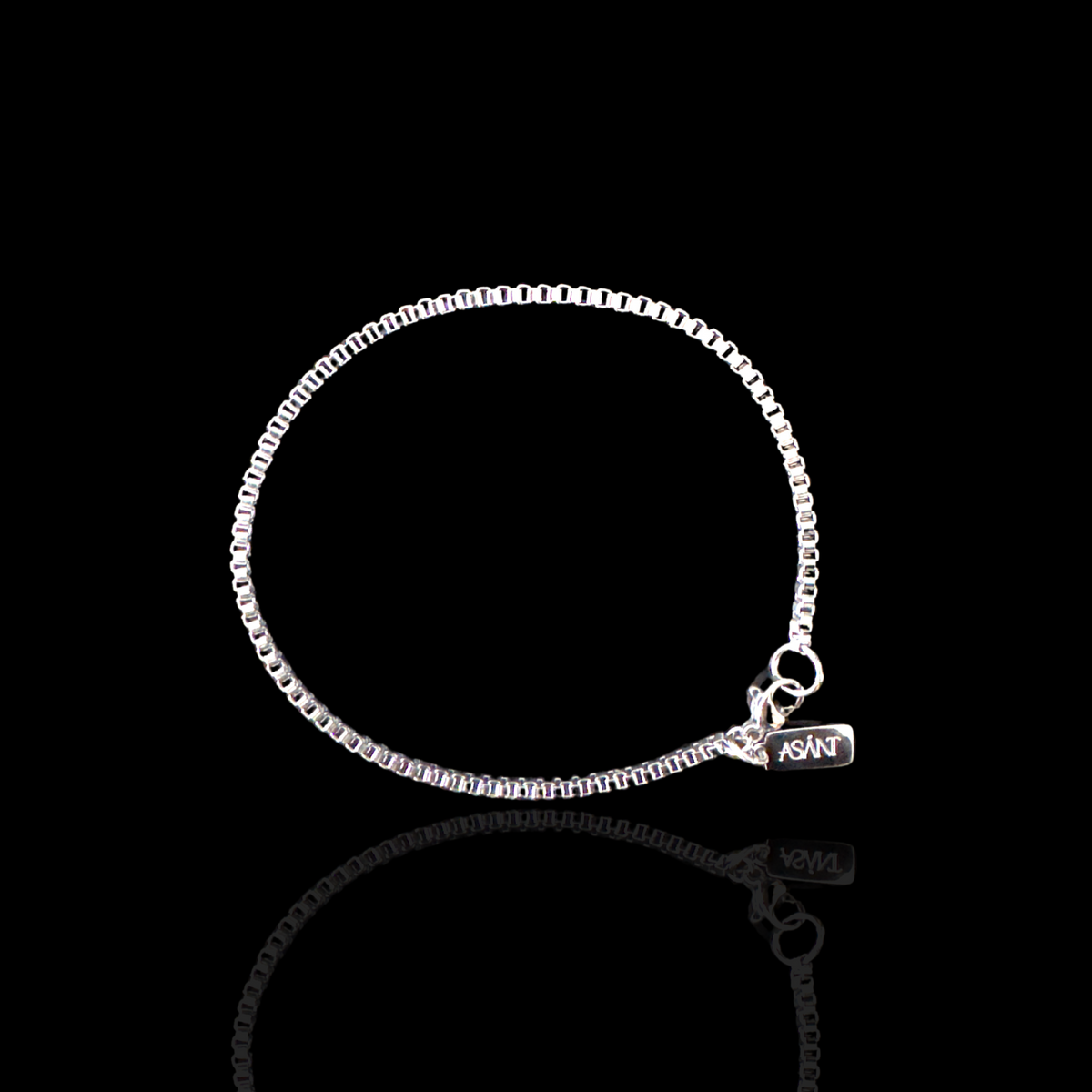 Signature Square Box Bracelet - Silver