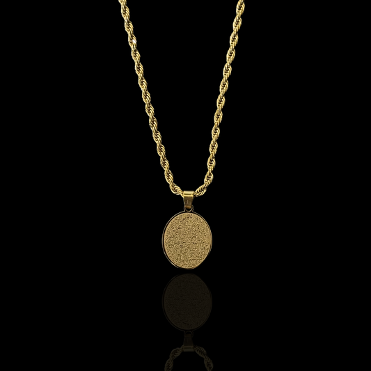 Ayatul Kursi Oval Pendant - Gold