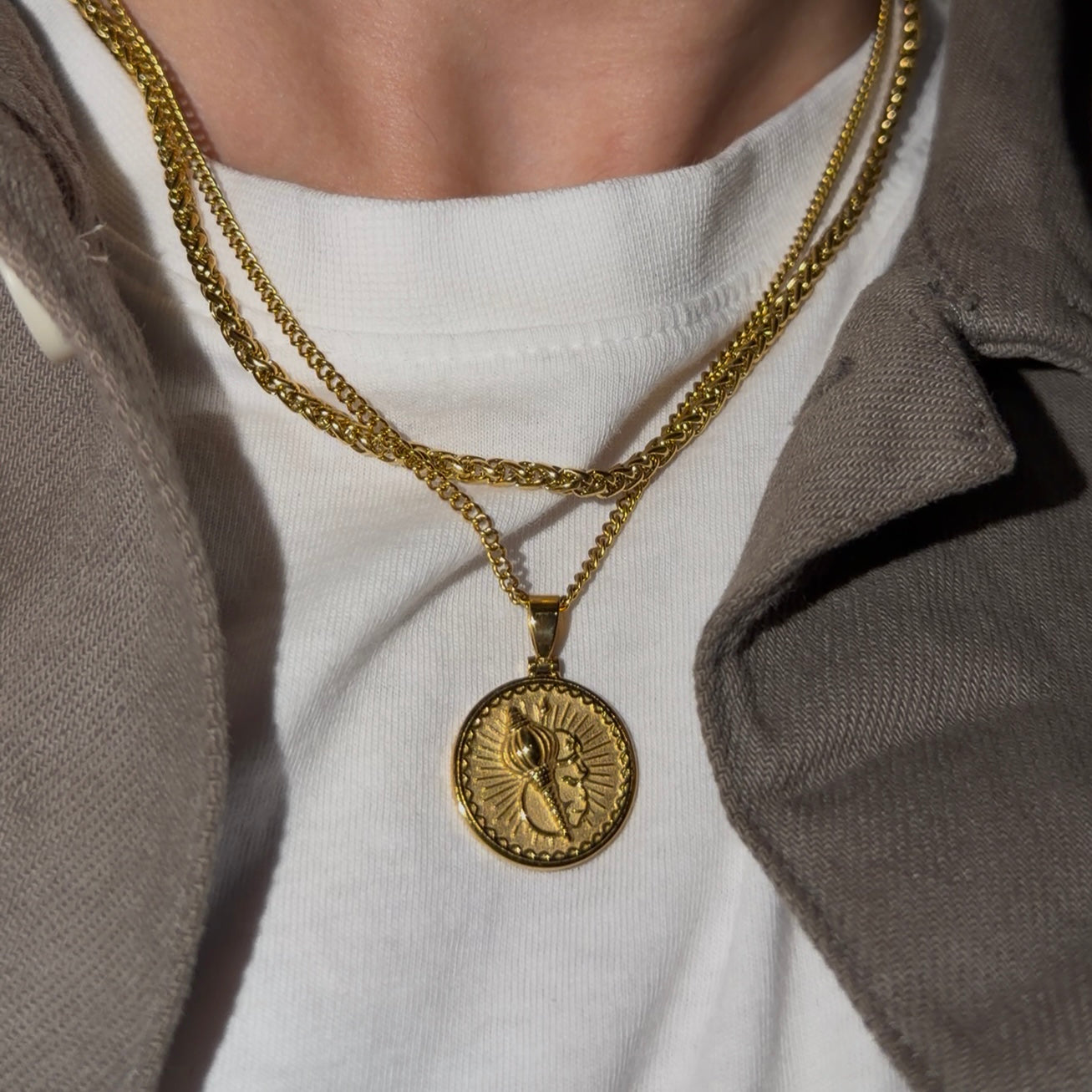 Hanuman Gada Pendant & Layering Chain Set
