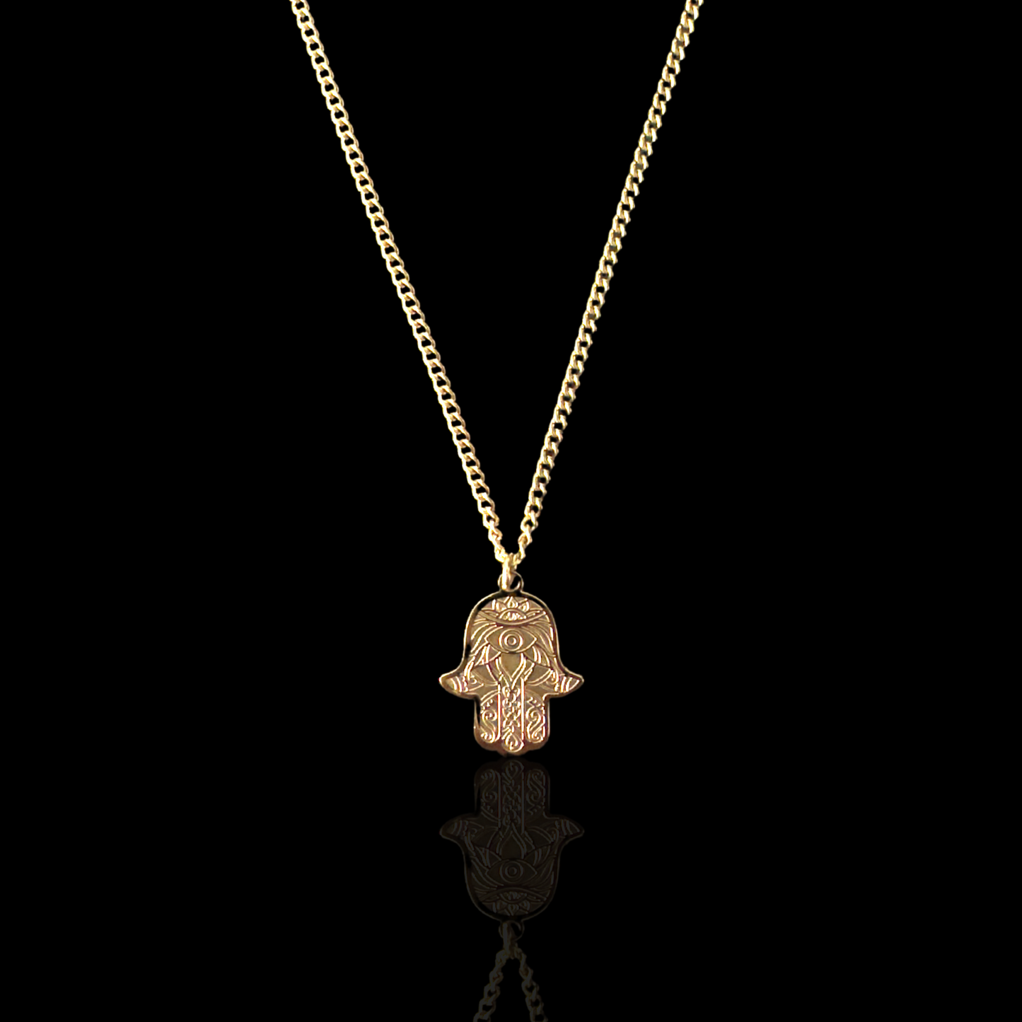 Hamsa Protection Pendant - Gold