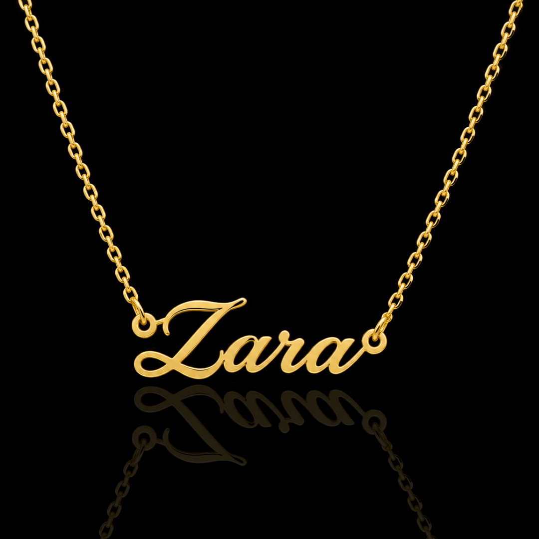 Personalised Signature Script Name Necklace - Gold