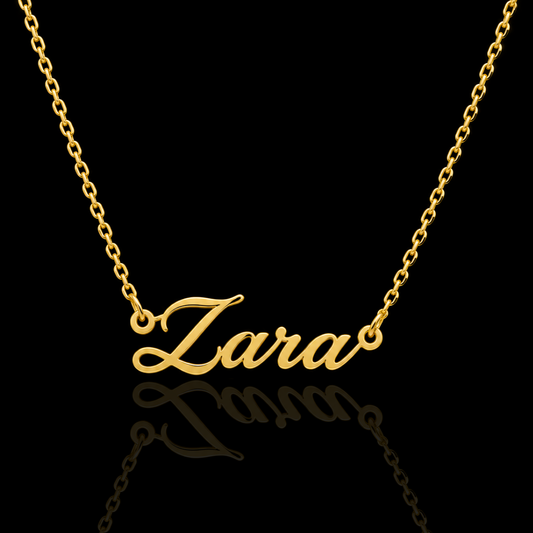 Personalised Signature Script Name Necklace - Gold