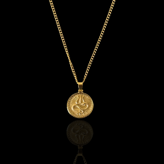 Shiv Trishul: Serpent Edition Pendant - Gold