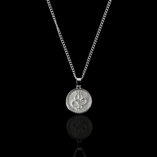 Shiv Trishul: Serpent Edition Pendant - Silver