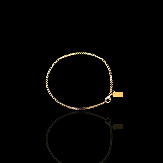 Square Box Chain Bracelet - Gold