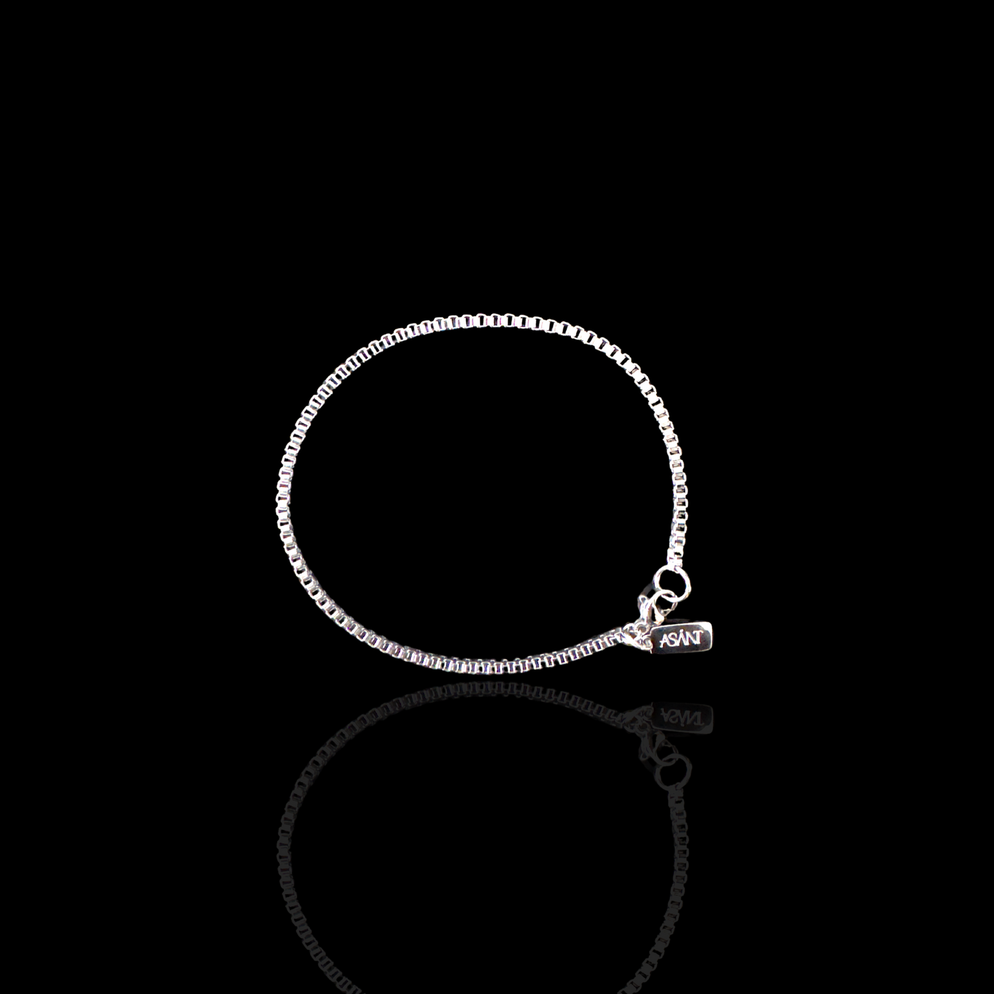 Square Box Chain Bracelet - Silver