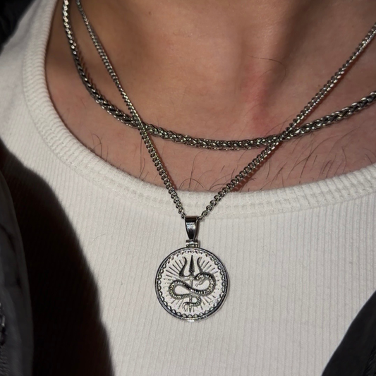 Shiv Trishul: Serpent Pendant & Layering Chain Set